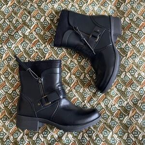 Clark’s Black Ankle Boots with Buckle Detail